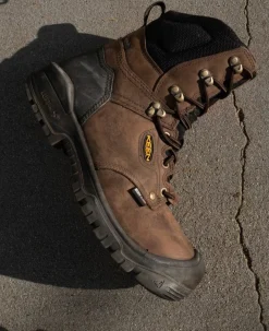 Men KEEN Work Boots & Shoes<Men'S Independence 8" Waterproof Boot (Carbon Fiber Toe) | Dark Earth/Black