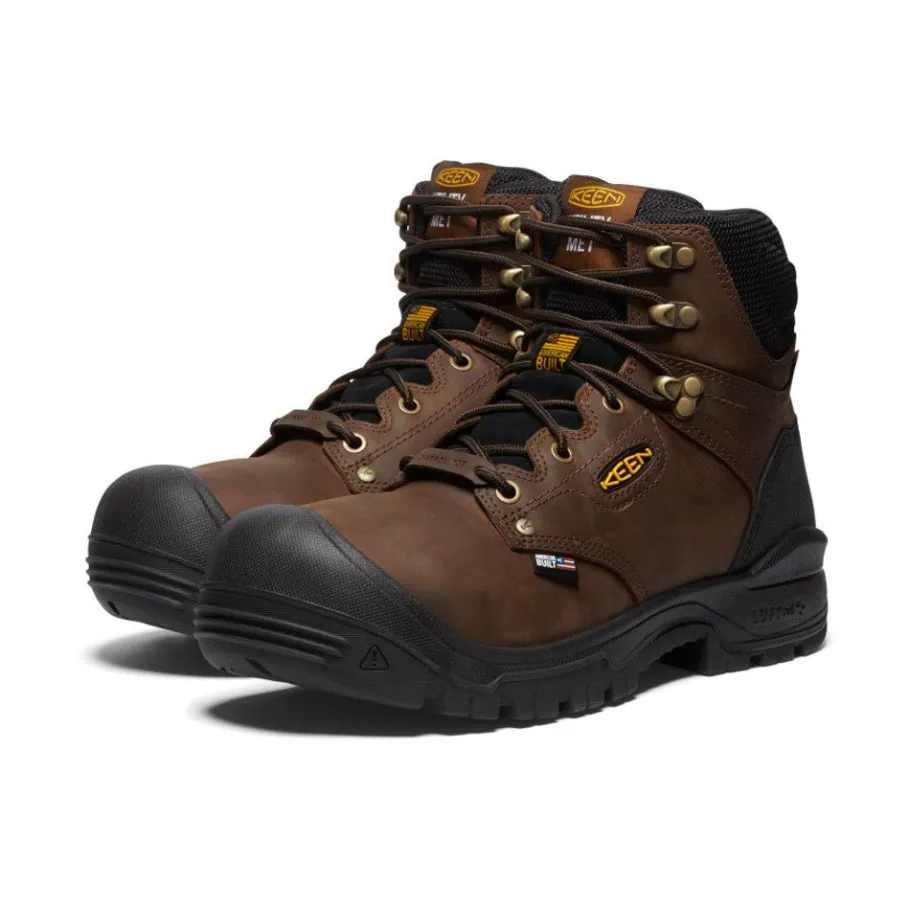 Men KEEN Work Boots & Shoes<Men'S Independence 6" Waterproof Internal Met (Carbon-Fiber Toe) | Dark Earth/Black