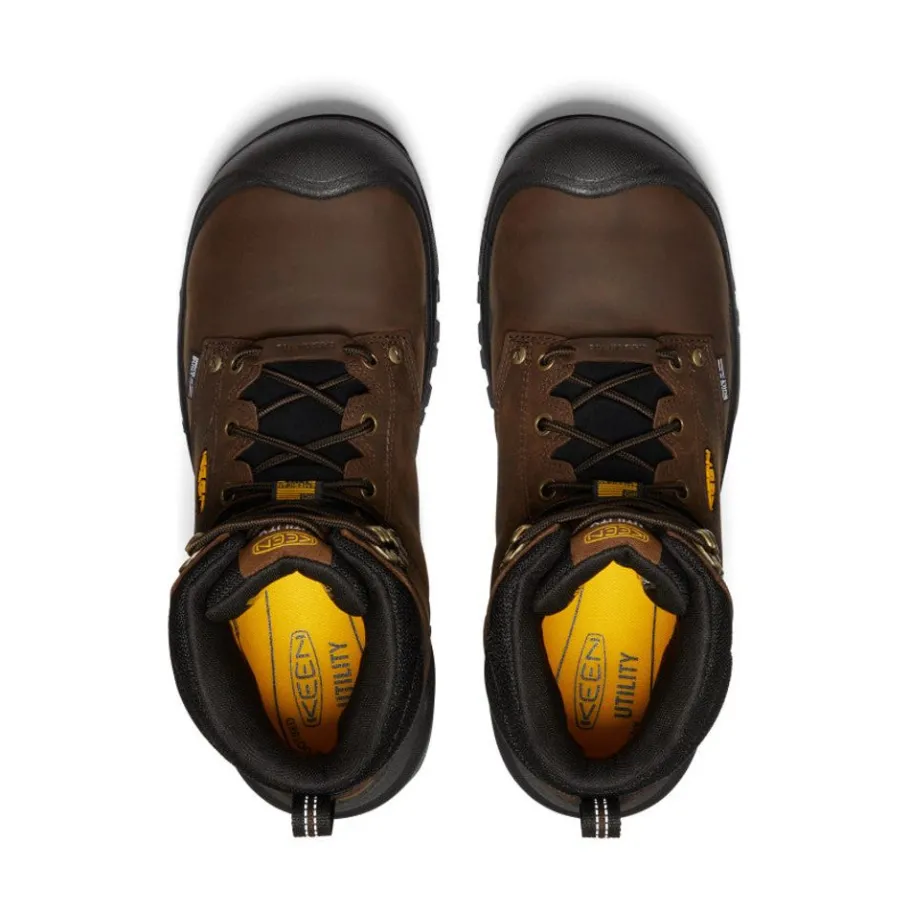 Men KEEN Work Boots & Shoes<Men'S Independence 6" Waterproof Internal Met (Carbon-Fiber Toe) | Dark Earth/Black