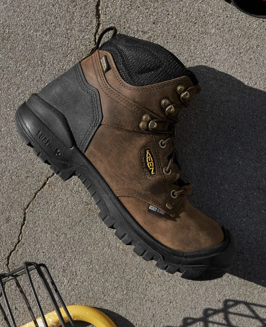 Men KEEN Work Boots & Shoes<Men'S Independence 6" Waterproof Internal Met (Carbon-Fiber Toe) | Dark Earth/Black