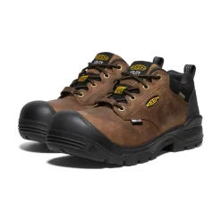 Men KEEN Work Boots & Shoes<Men'S Independence Oxford Waterproof Shoe (Carbon-Fiber Toe) | Dark Earth/Black