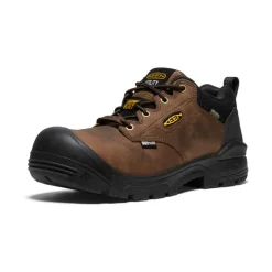 Men KEEN Work Boots & Shoes<Men'S Independence Oxford Waterproof Shoe (Carbon-Fiber Toe) | Dark Earth/Black