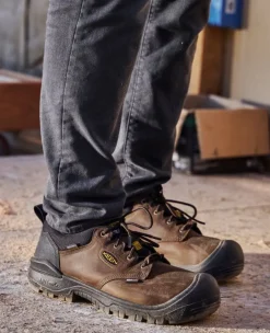 Men KEEN Work Boots & Shoes<Men'S Independence Oxford Waterproof Shoe (Carbon-Fiber Toe) | Dark Earth/Black