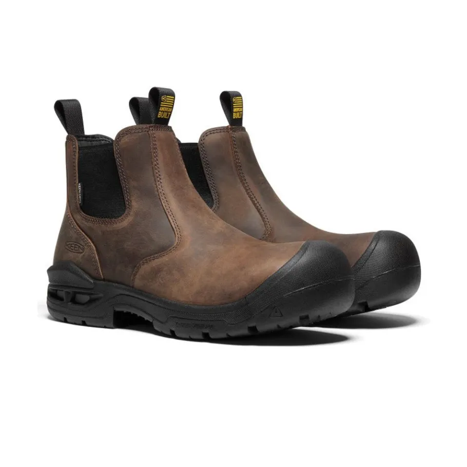 Men KEEN Work Boots & Shoes<Men'S Juneau Romeo Waterproof (Soft Toe) | Dark Earth/Black