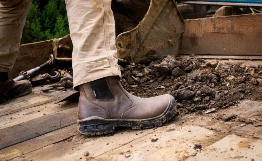 Men KEEN Work Boots & Shoes<Men'S Juneau Romeo Waterproof (Soft Toe) | Dark Earth/Black