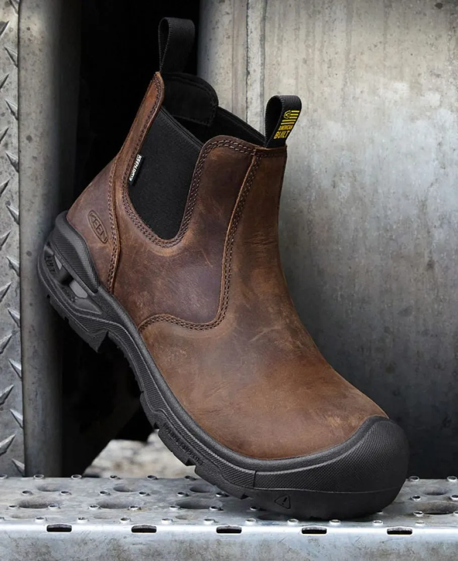 Men KEEN Work Boots & Shoes<Men'S Juneau Romeo Waterproof (Soft Toe) | Dark Earth/Black