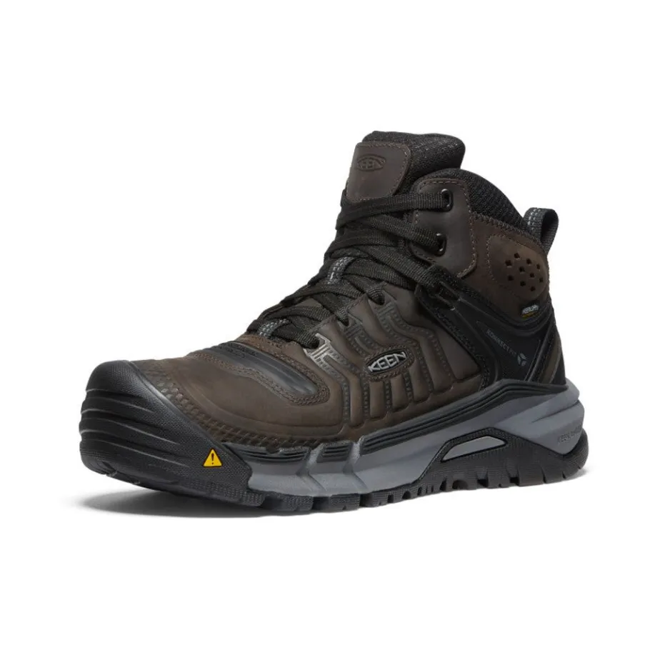 Men KEEN Work Boots & Shoes<Men'S Kansas City+ Kbf Waterproof Mid (Soft Toe) | Coffee Bean/Black