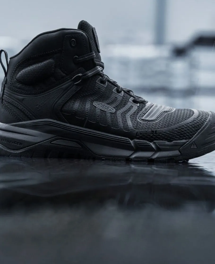 Men KEEN Work Boots & Shoes<Men'S Kansas City Mid (Carbon-Fiber Toe) | Black/Gun Metal