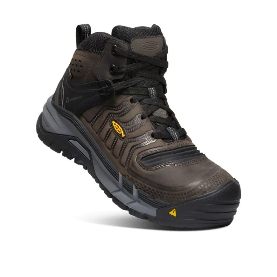 Men KEEN Work Boots & Shoes<Men'S Kansas City+ Waterproof Mid (Carbon-Fiber Toe) | Coffee Bean/Black
