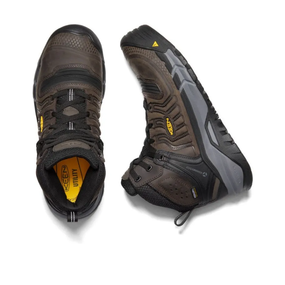 Men KEEN Work Boots & Shoes<Men'S Kansas City+ Waterproof Mid (Carbon-Fiber Toe) | Coffee Bean/Black