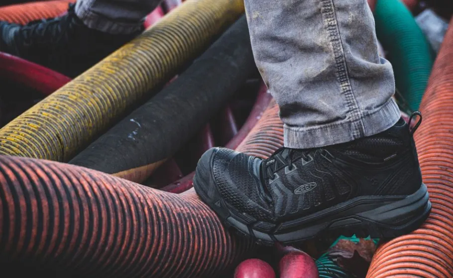 Men KEEN Work Boots & Shoes<Men'S Kansas City Waterproof Mid (Carbon-Fiber Toe) | Black/Gun Metal