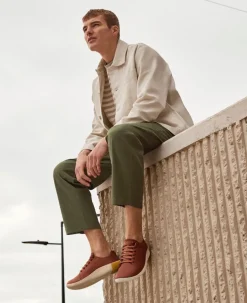 Men KEEN Slip-Ons<Men'S Knx Leather Sneaker | Tortoise Shell/Plaza Taupe