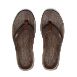 Men KEEN Slip-Ons<Men'S Kona Leather Flip-Flop | Java/Dark Earth