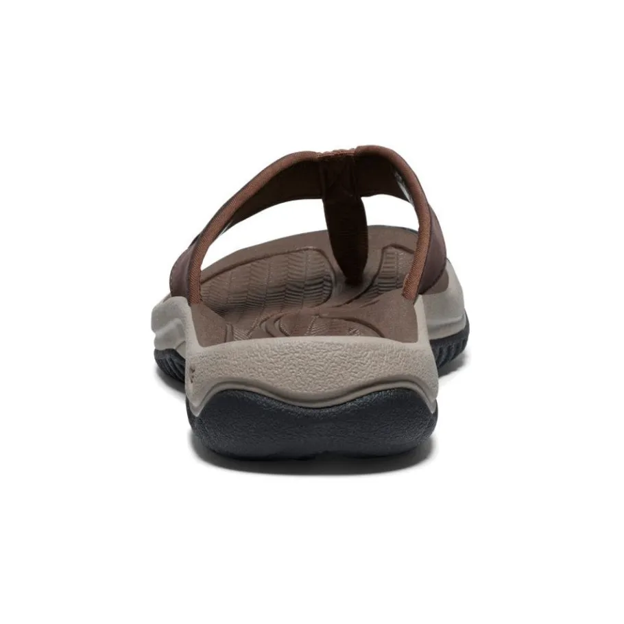 Men KEEN Slip-Ons<Men'S Kona Leather Flip-Flop | Java/Dark Earth