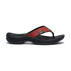 Men KEEN Slip-Ons<Men'S Kona Leather Flip-Flop | Fired Brick/Black