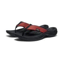 Men KEEN Slip-Ons<Men'S Kona Leather Flip-Flop | Fired Brick/Black