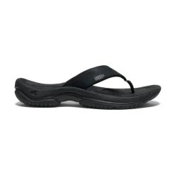 Men KEEN Slip-Ons<Men'S Kona Leather Flip-Flop | Black/Steel Grey