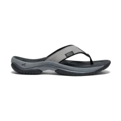 Men KEEN Slip-Ons<Men'S Kona Leather Flip-Flop | Steel Grey/Black