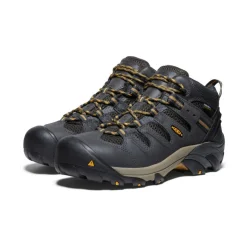 Men KEEN Work Boots & Shoes<Men'S Lansing Mid Waterproof (Steel Toe) | Raven/Tawny Olive
