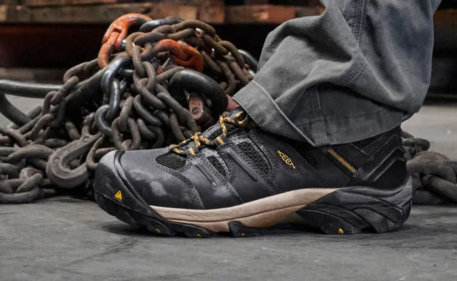 Men KEEN Work Boots & Shoes<Men'S Lansing Mid Waterproof (Steel Toe) | Raven/Tawny Olive