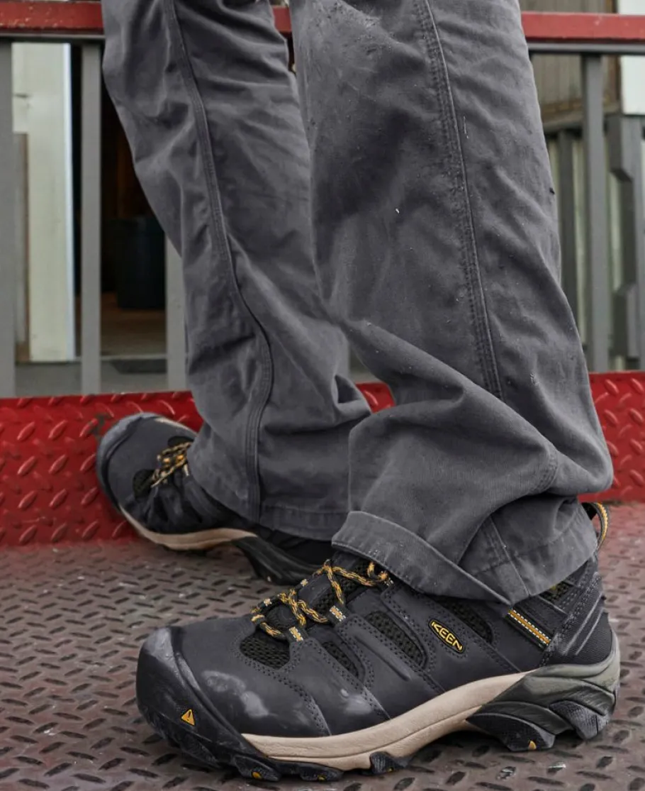 Men KEEN Work Boots & Shoes<Men'S Lansing Mid Waterproof (Steel Toe) | Raven/Tawny Olive