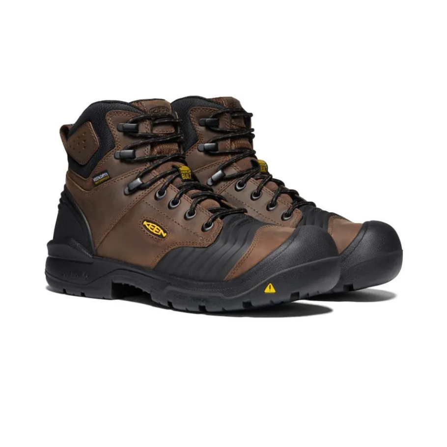 Men KEEN Work Boots & Shoes<Men'S Portland 6" Waterproof Boot (Carbon-Fiber Toe) | Dark Earth/Black
