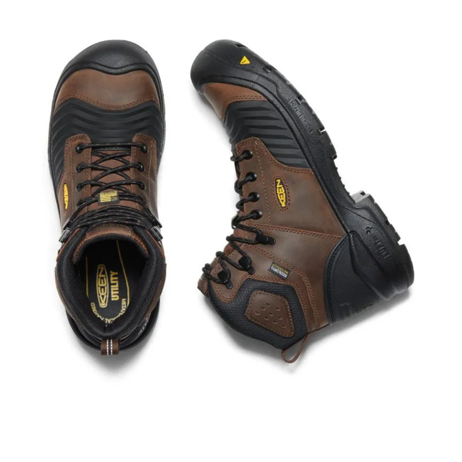 Men KEEN Work Boots & Shoes<Men'S Portland 6" Waterproof Boot (Carbon-Fiber Toe) | Dark Earth/Black