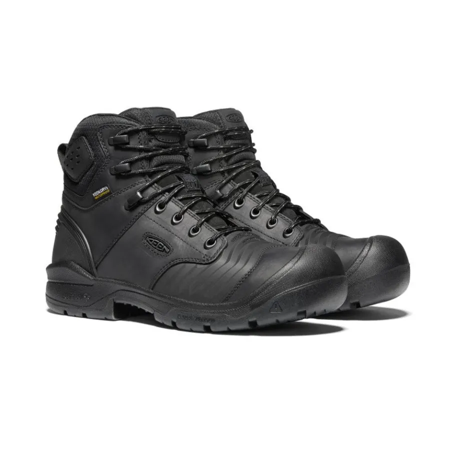 Men KEEN Work Boots & Shoes<Men'S Portland 6" Waterproof Boot (Carbon-Fiber Toe) | Black/Black