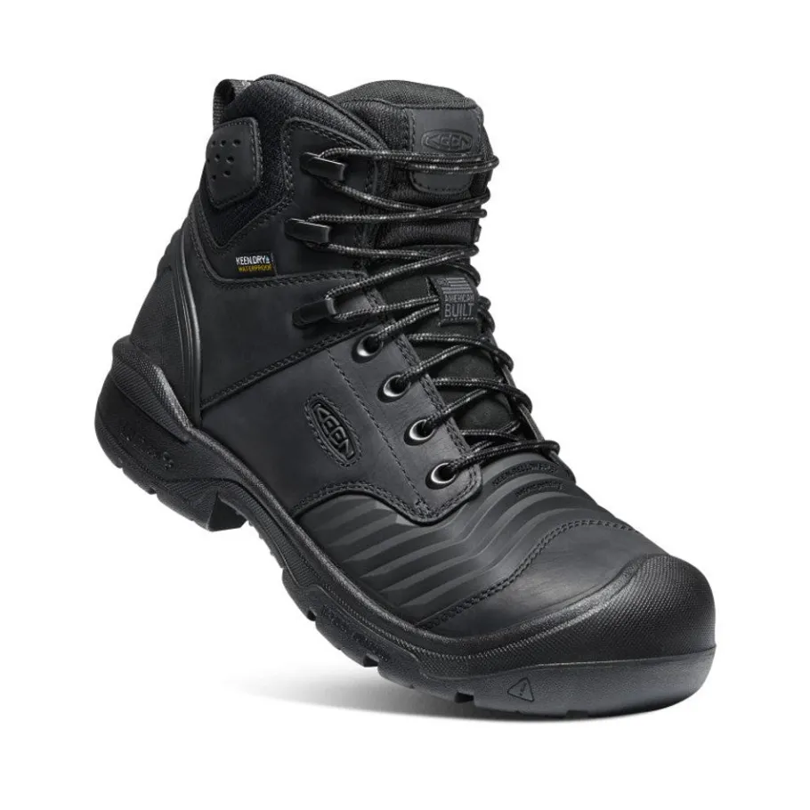Men KEEN Work Boots & Shoes<Men'S Portland 6" Waterproof Boot (Carbon-Fiber Toe) | Black/Black
