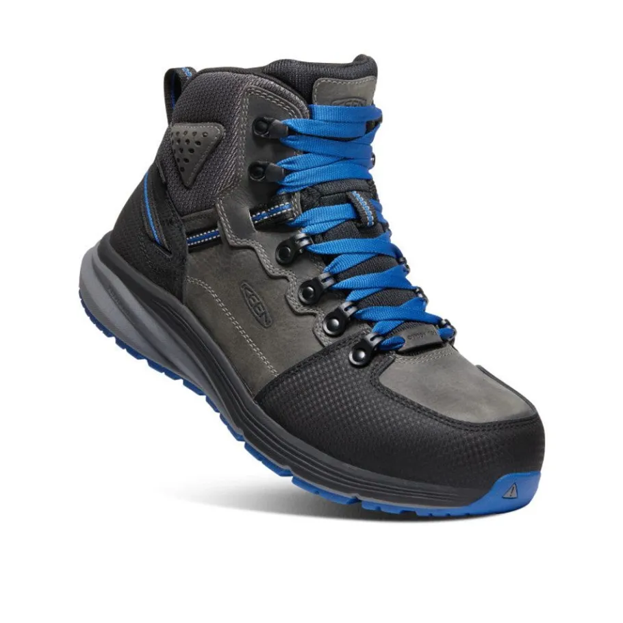 Men KEEN Work Boots & Shoes<Men'S Red Hook Waterproof Boot (Carbon-Fiber Toe) | Steel Grey/Bright Cobalt