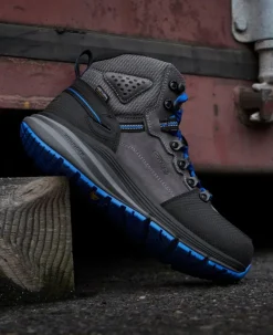 Men KEEN Work Boots & Shoes<Men'S Red Hook Waterproof Boot (Carbon-Fiber Toe) | Steel Grey/Bright Cobalt