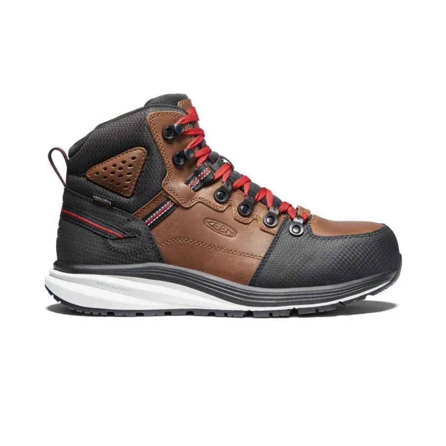 Men KEEN Work Boots & Shoes<Men'S Red Hook Waterproof Boot (Carbon-Fiber Toe) | Tobacco/Black