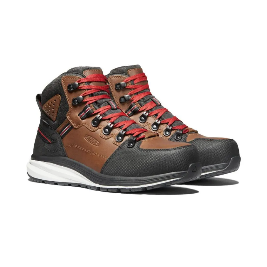 Men KEEN Work Boots & Shoes<Men'S Red Hook Waterproof Boot (Carbon-Fiber Toe) | Tobacco/Black