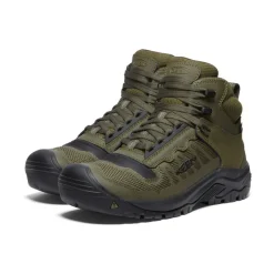 Men KEEN Work Boots & Shoes<Men'S Reno Kbf Waterproof Mid (Soft Toe) | Dark Olive/Black