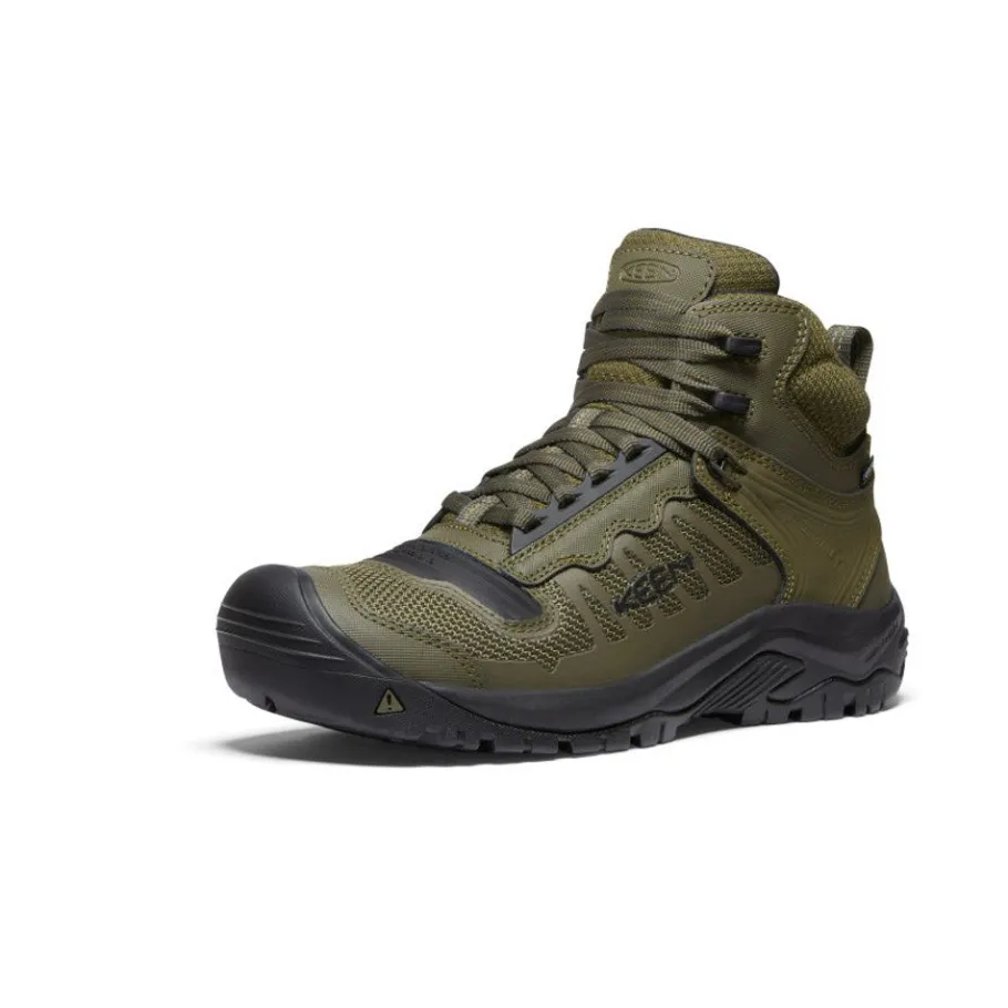 Men KEEN Work Boots & Shoes<Men'S Reno Kbf Waterproof Mid (Soft Toe) | Dark Olive/Black