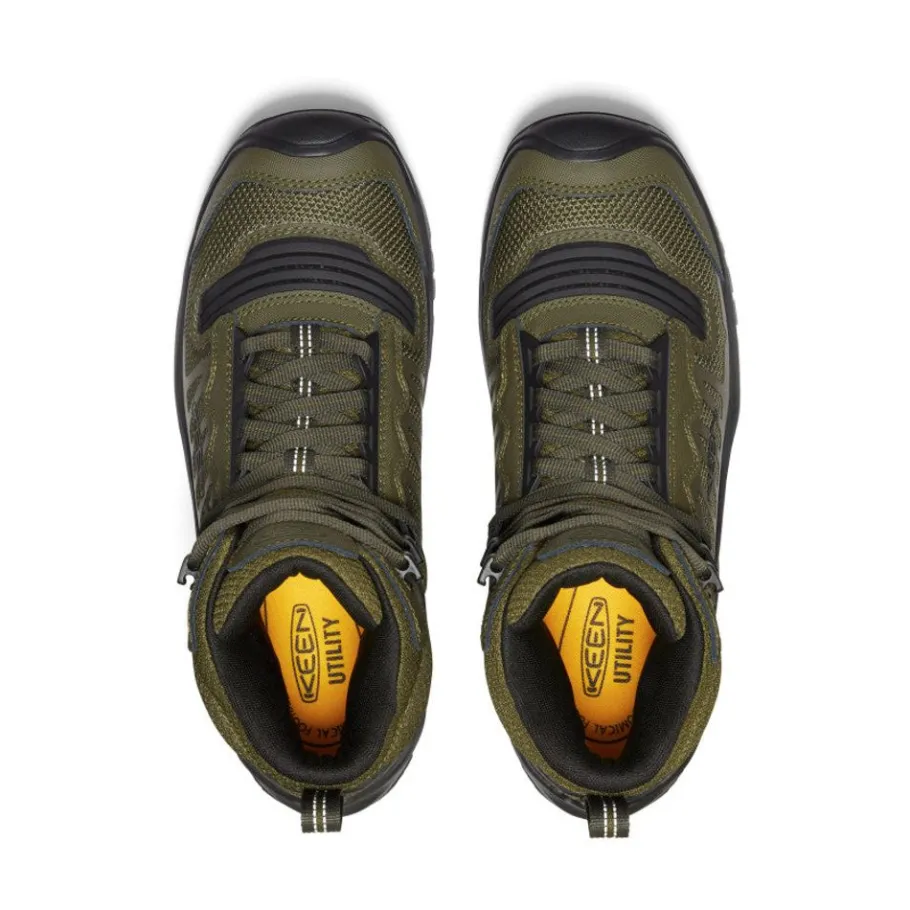 Men KEEN Work Boots & Shoes<Men'S Reno Kbf Waterproof Mid (Soft Toe) | Dark Olive/Black