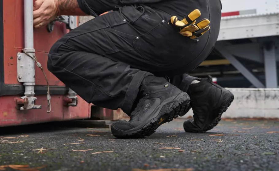 Men KEEN Work Boots & Shoes<Men'S Reno Kbf Waterproof Mid (Soft Toe) | Black/Black