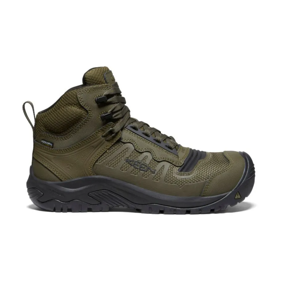 Men KEEN Work Boots & Shoes<Men'S Reno Mid Kbf Waterproof (Carbon-Fiber Toe) | Dark Olive/Black