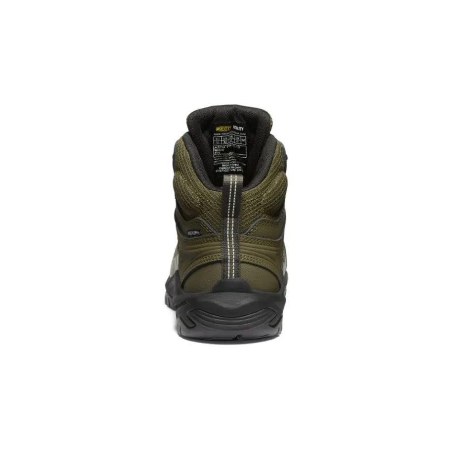 Men KEEN Work Boots & Shoes<Men'S Reno Mid Kbf Waterproof (Carbon-Fiber Toe) | Dark Olive/Black