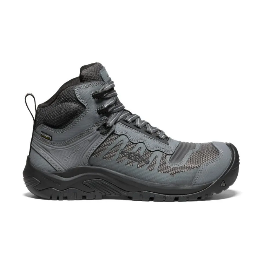 Men KEEN Work Boots & Shoes<Men'S Reno Mid Kbf Waterproof (Carbon-Fiber Toe) | Magnet/Black