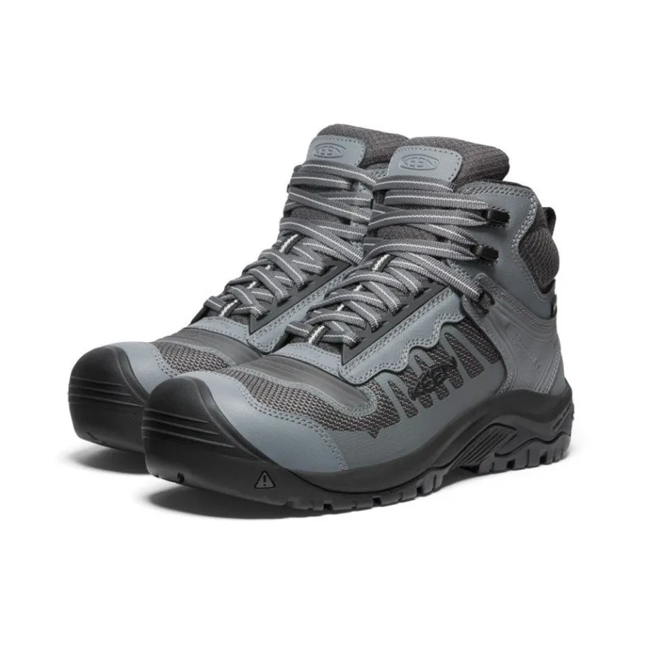 Men KEEN Work Boots & Shoes<Men'S Reno Mid Kbf Waterproof (Carbon-Fiber Toe) | Magnet/Black