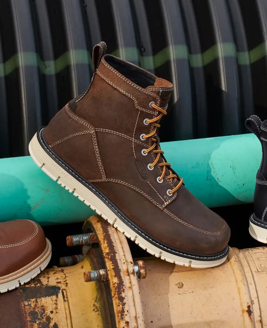 Men KEEN Work Boots & Shoes<Men'S San Jose 6" Boot (Soft Toe) | Coffee Bean/Star White