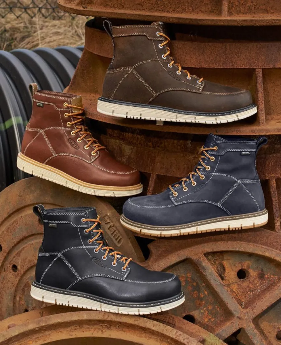 Men KEEN Work Boots & Shoes<Men'S San Jose 6" Waterproof Boot (Aluminum Toe) | Tortoise Shell/Star White