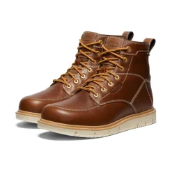 Men KEEN Work Boots & Shoes<Men'S San Jose 6" Waterproof Boot (Soft Toe) | Tortoise Shell/Star White
