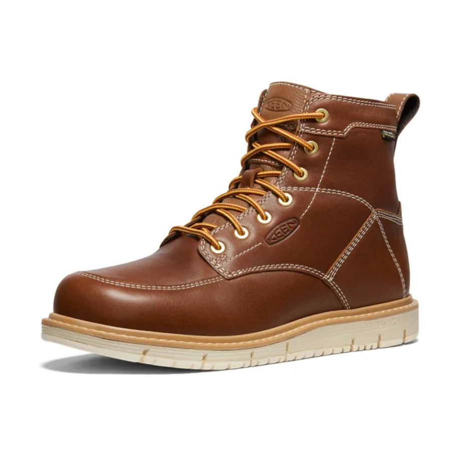 Men KEEN Work Boots & Shoes<Men'S San Jose 6" Waterproof Boot (Soft Toe) | Tortoise Shell/Star White