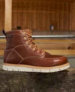 Men KEEN Work Boots & Shoes<Men'S San Jose 6" Waterproof Boot (Soft Toe) | Tortoise Shell/Star White