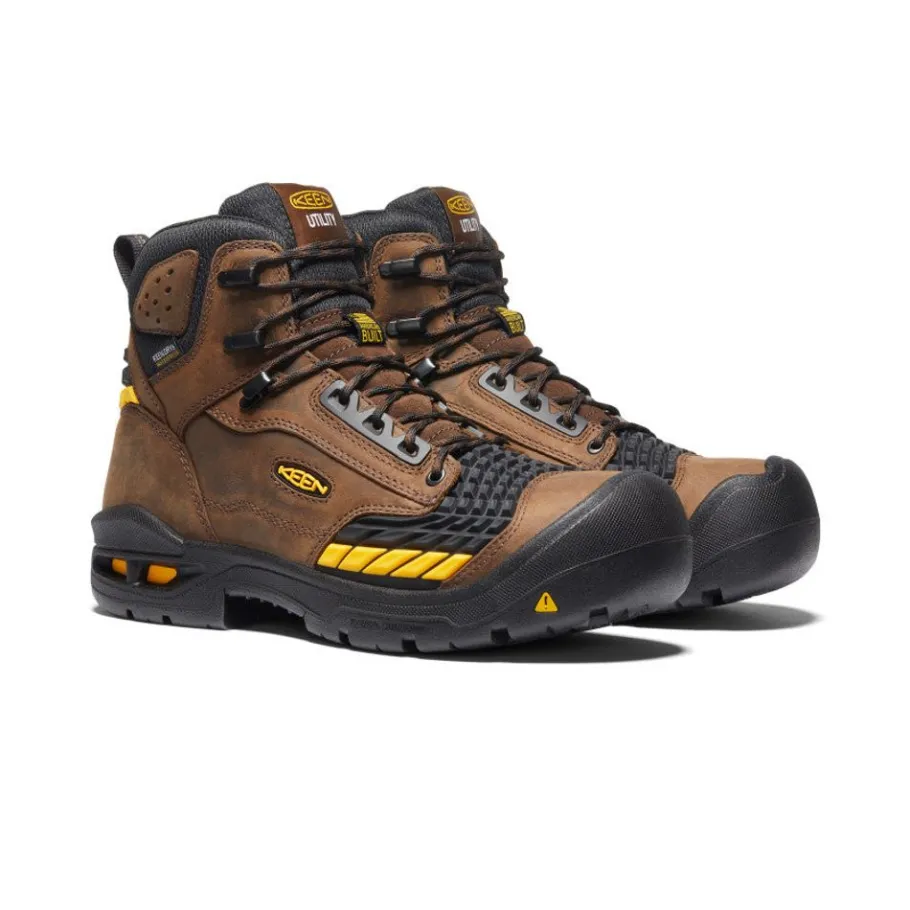 Men KEEN Work Boots & Shoes<Men'S Troy 6" Waterproof Boot (Carbon-Fiber Toe) | Dark Earth/Black