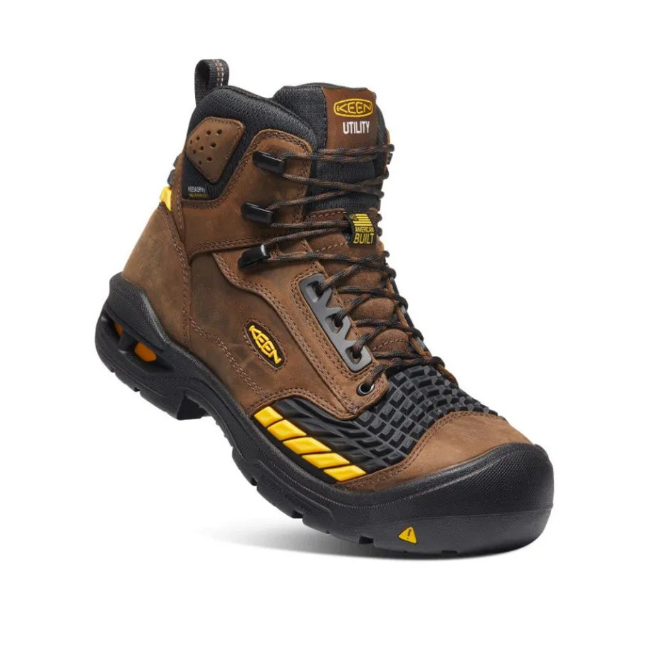 Men KEEN Work Boots & Shoes<Men'S Troy 6" Waterproof Boot (Carbon-Fiber Toe) | Dark Earth/Black