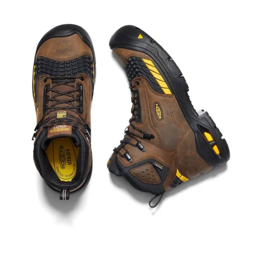 Men KEEN Work Boots & Shoes<Men'S Troy 6" Waterproof Boot (Carbon-Fiber Toe) | Dark Earth/Black