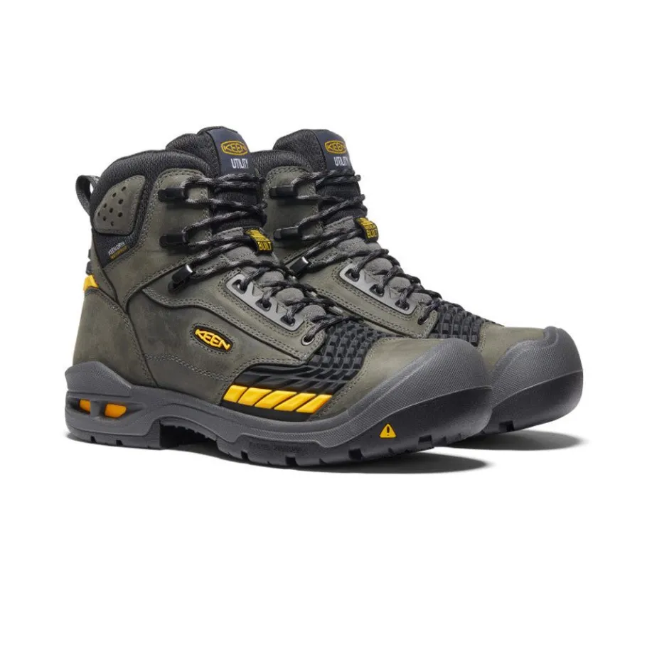 Men KEEN Work Boots & Shoes<Men'S Troy 6" Waterproof Boot (Carbon-Fiber Toe) | Magnet/Black